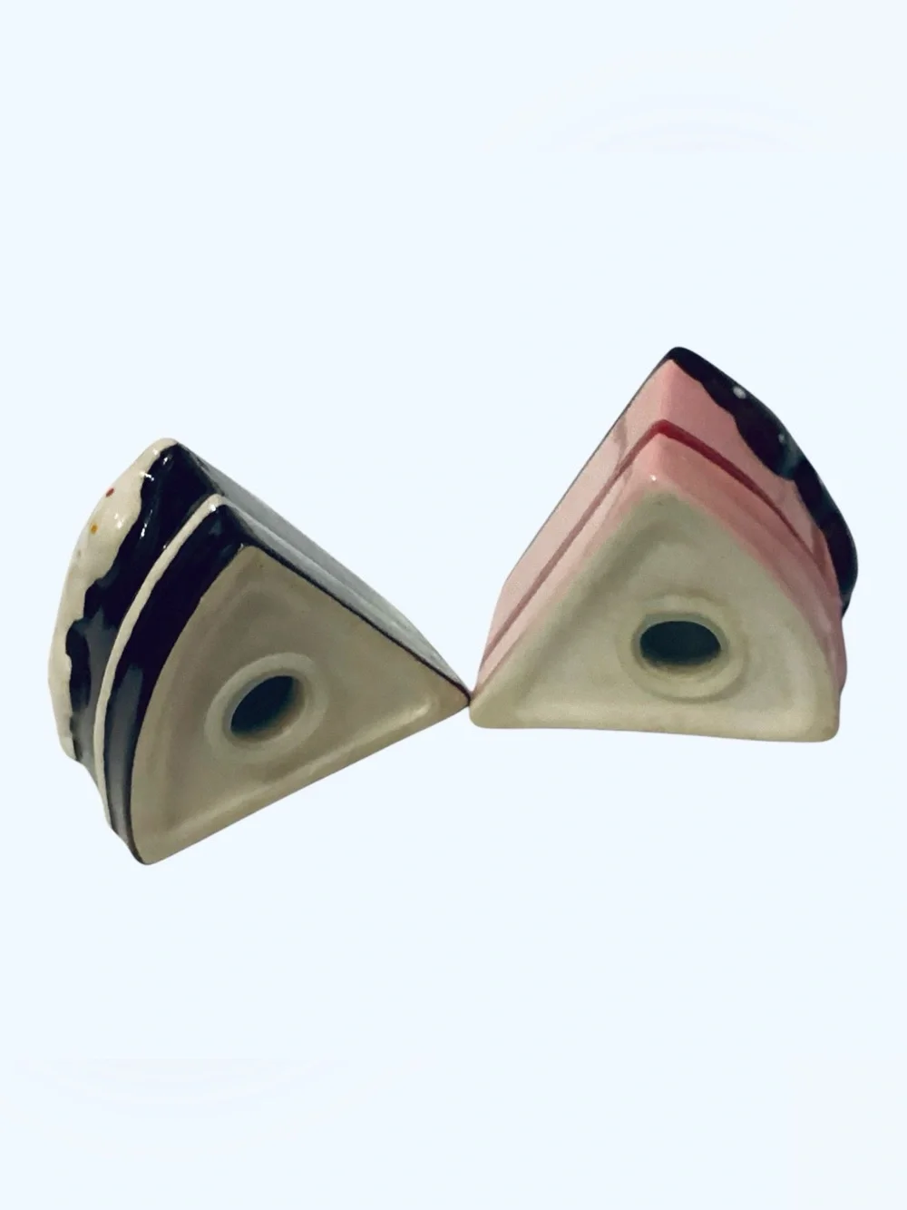 Cute Ceramic Strawberry Cake Slice Salt & Pepper Shakers Dessert Set